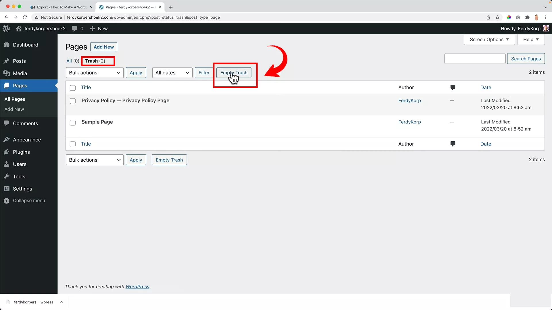 Clean up your WordPress
