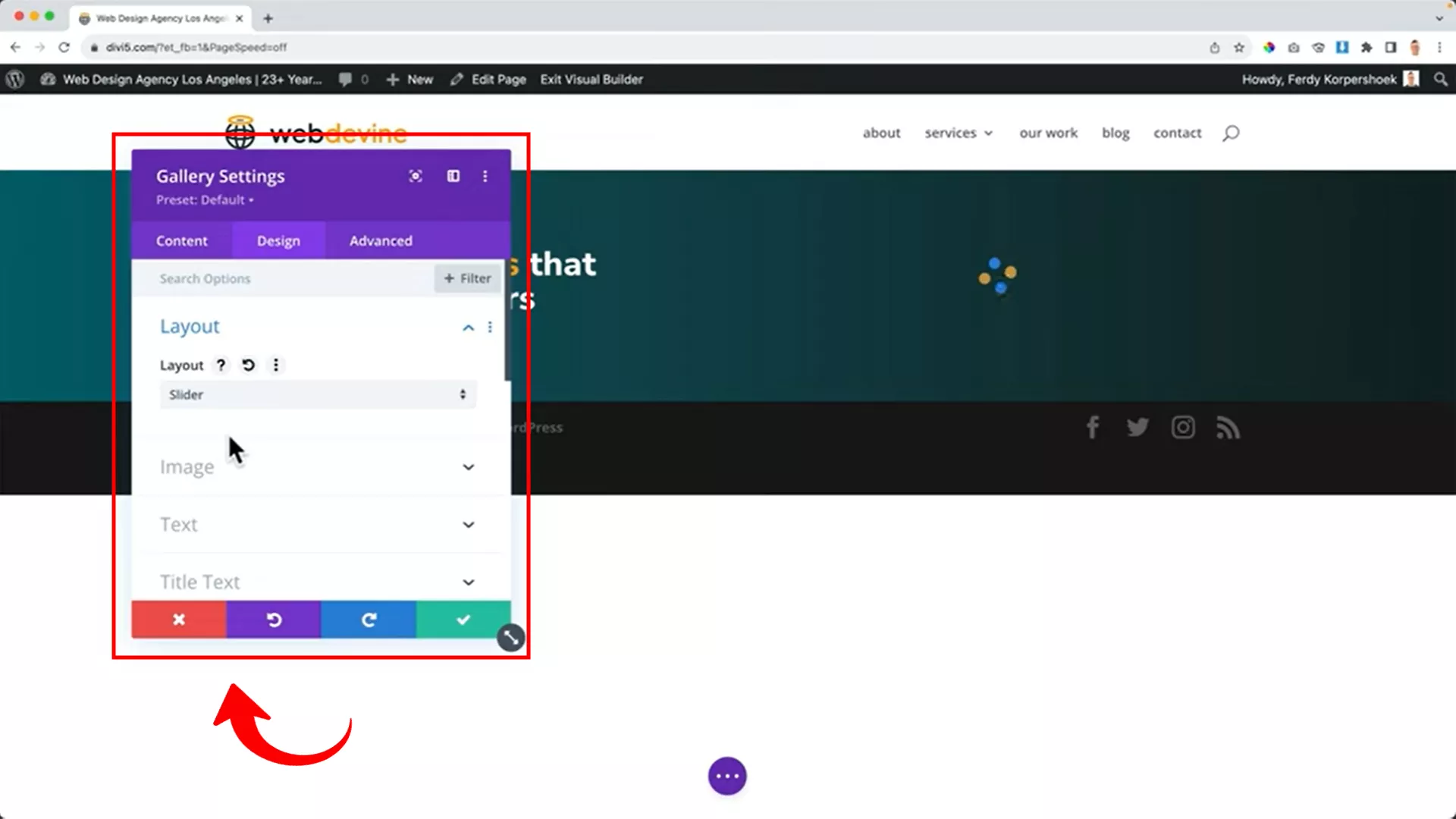 set the image and count and use the slider layout for images on Divi