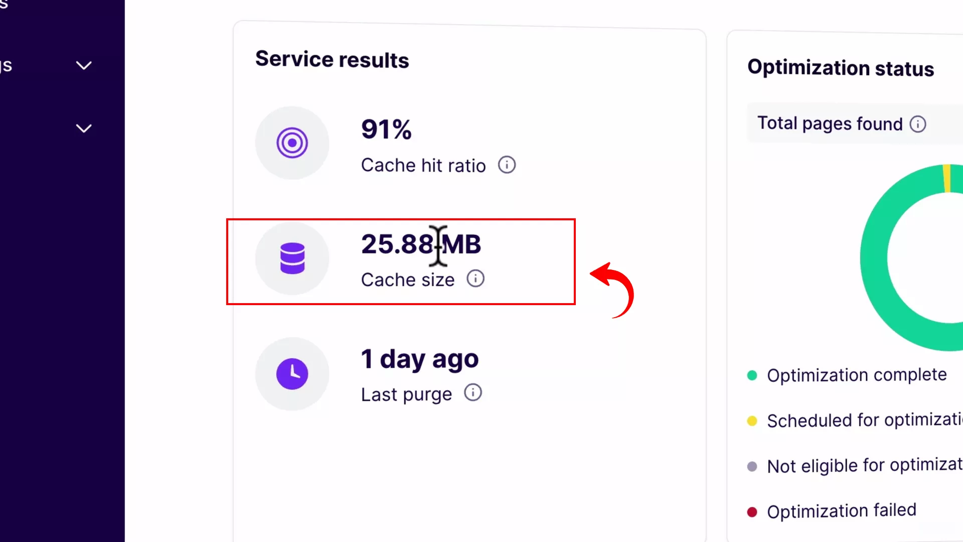 service results NitroPack