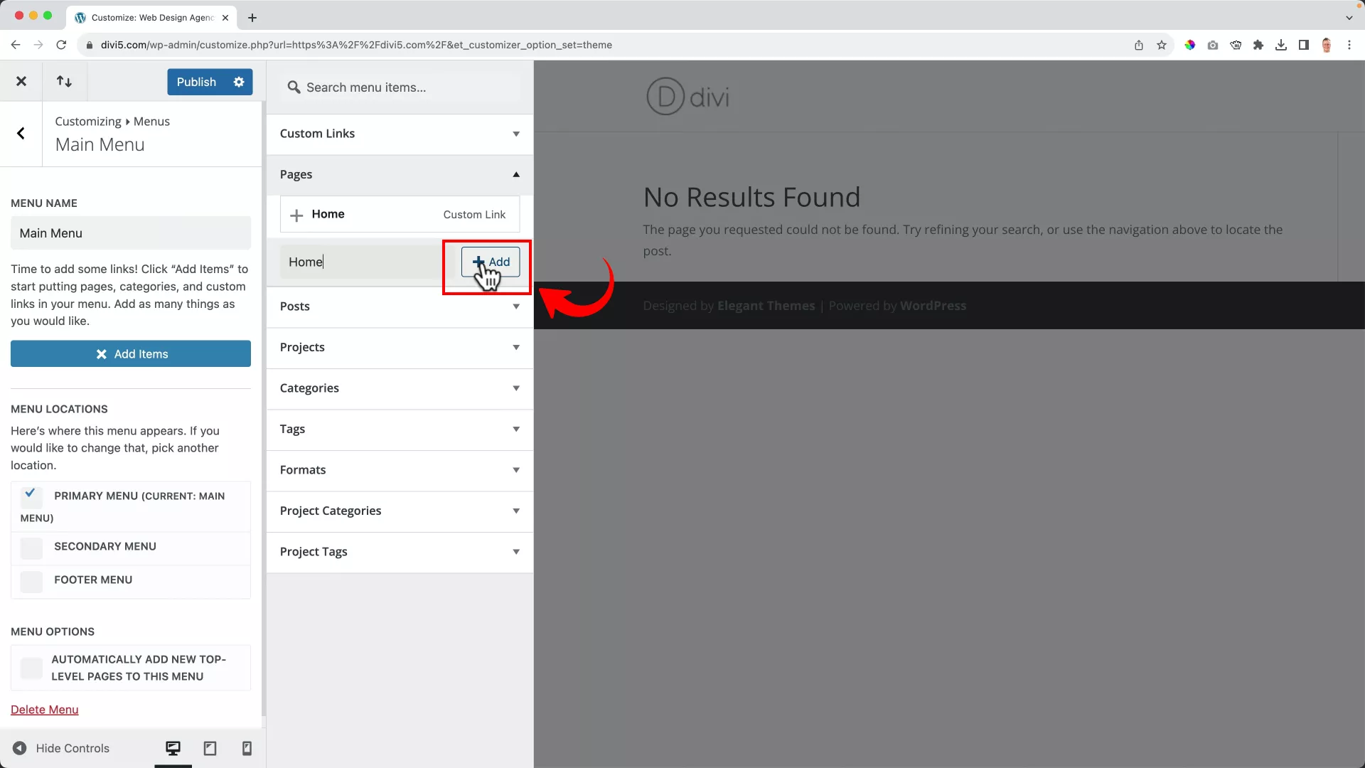 add menu items on WordPress