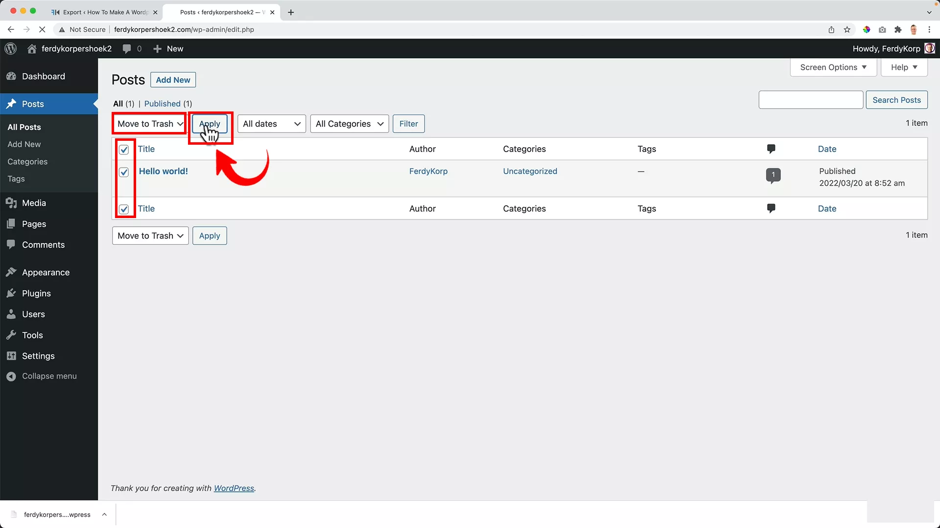 Clean up your wordpress